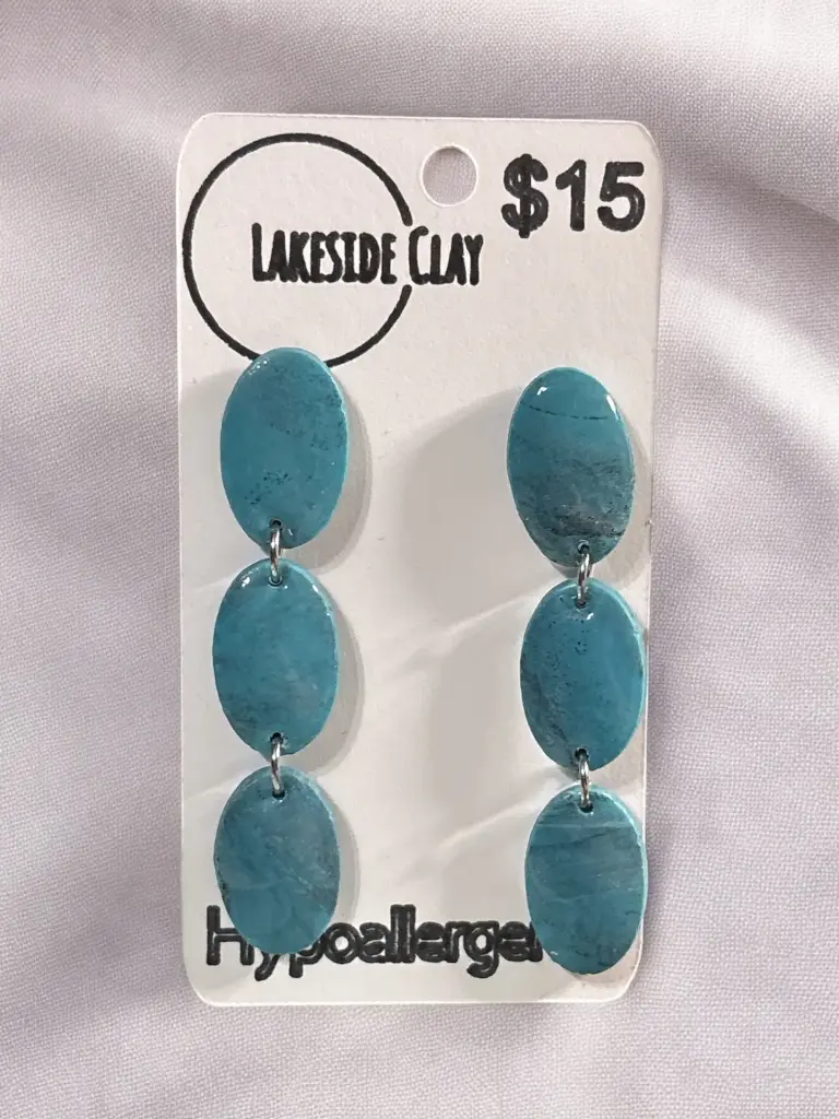 Faux Turquoise Triple Ovals