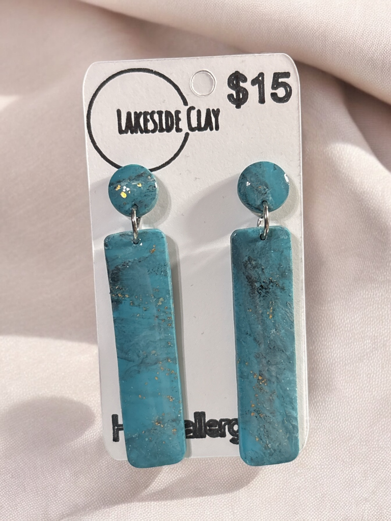 Faux Turquoise Bar Dangles