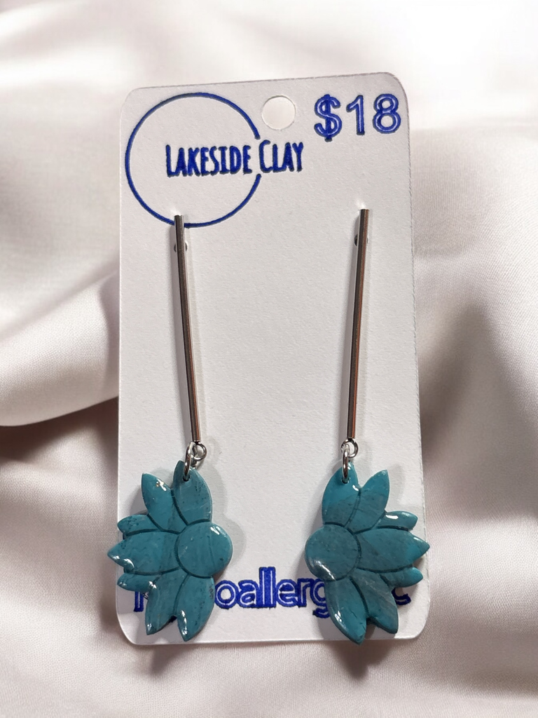 Faux Turquoise Long Bar Flowers