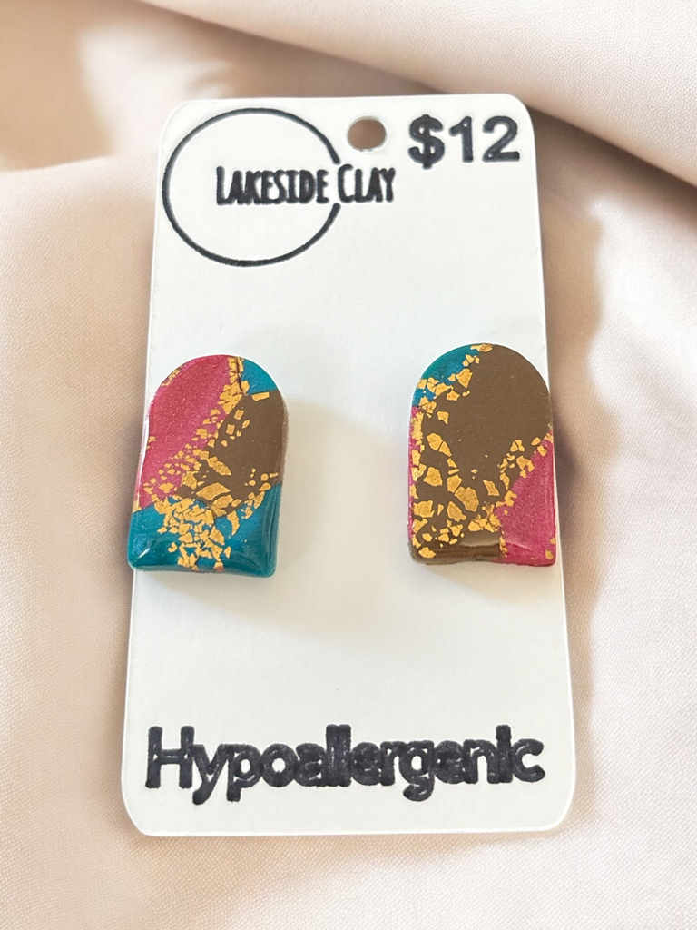 Gilded Peacock Arch Studs