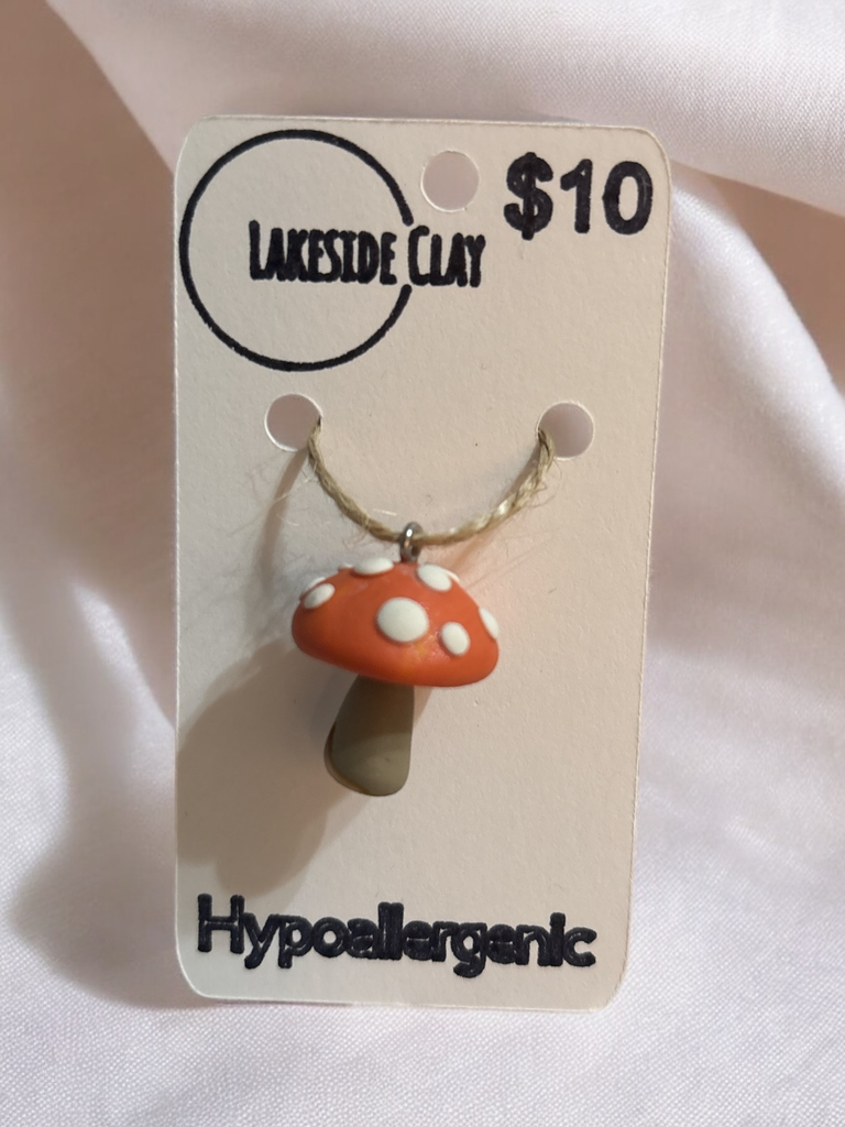 Orange Mushroom Pendant