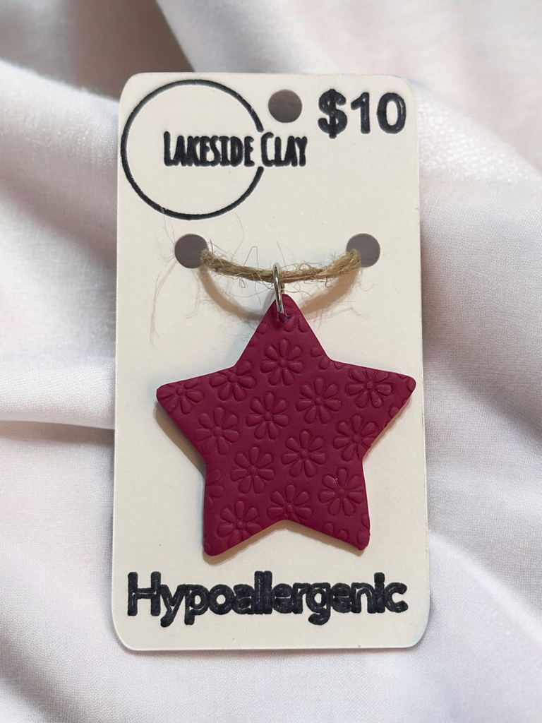 Flower Texture Star Pendant