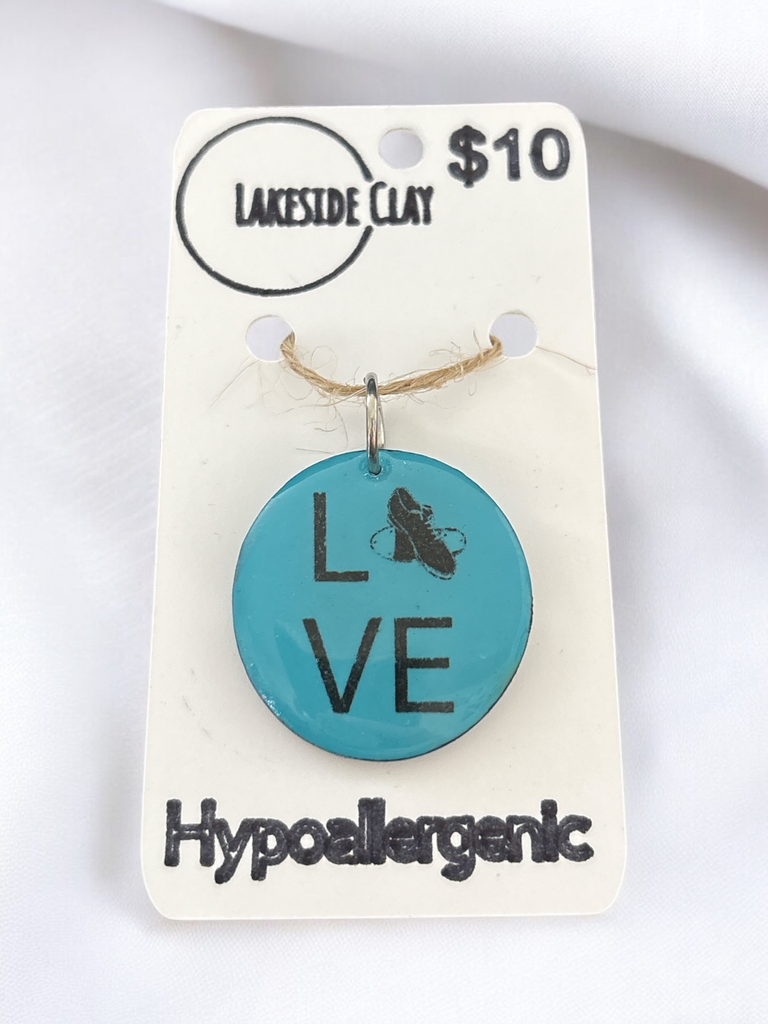 Blue Love Tap Circle Pendant