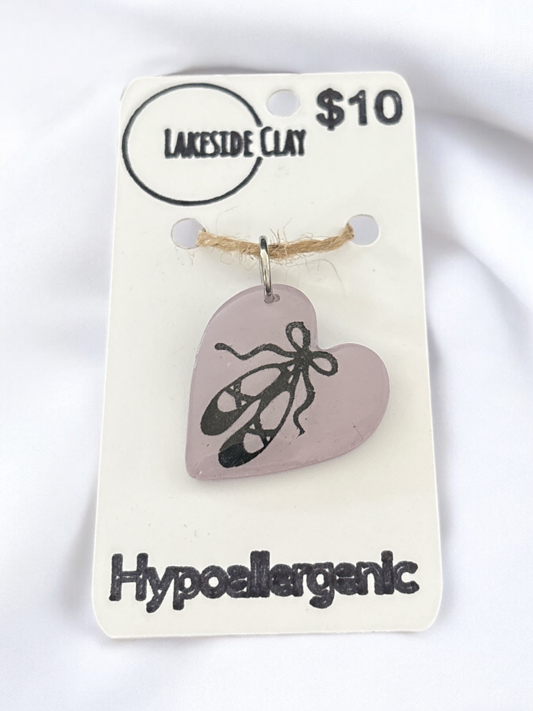 Lilac Tap Shoe Heart Pendant