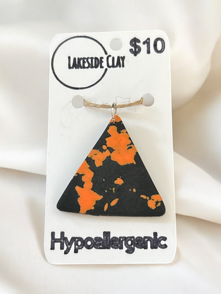 Black & Orange Triangle Pendant