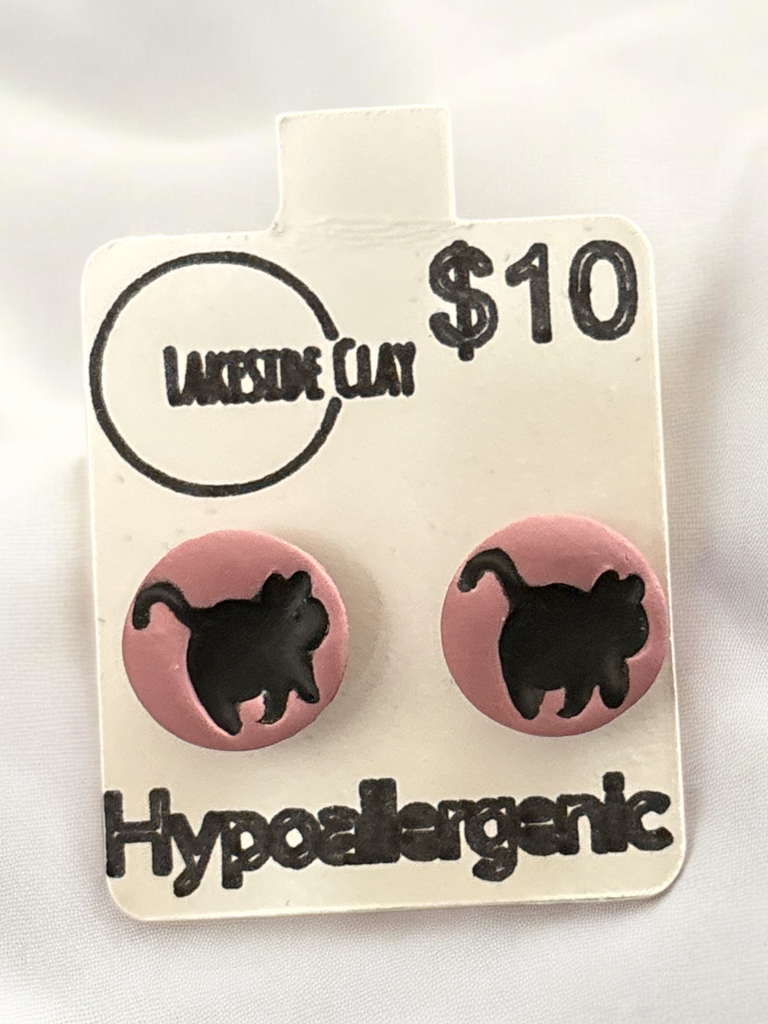 Pink Cat Studs