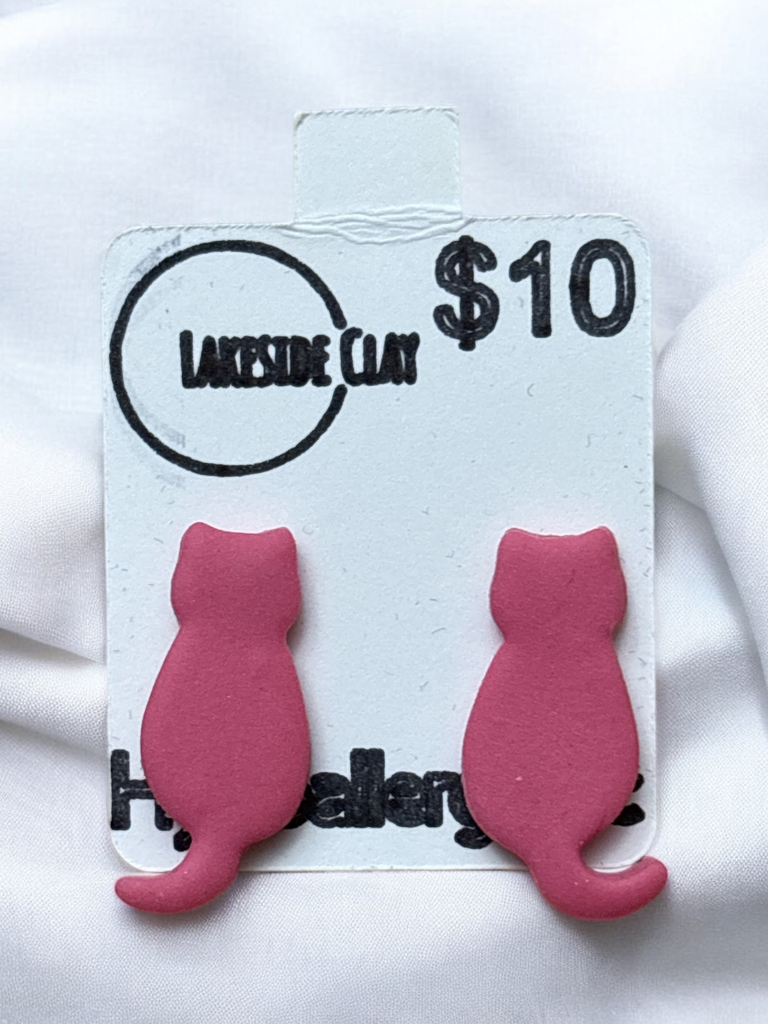 Pink Cat Studs