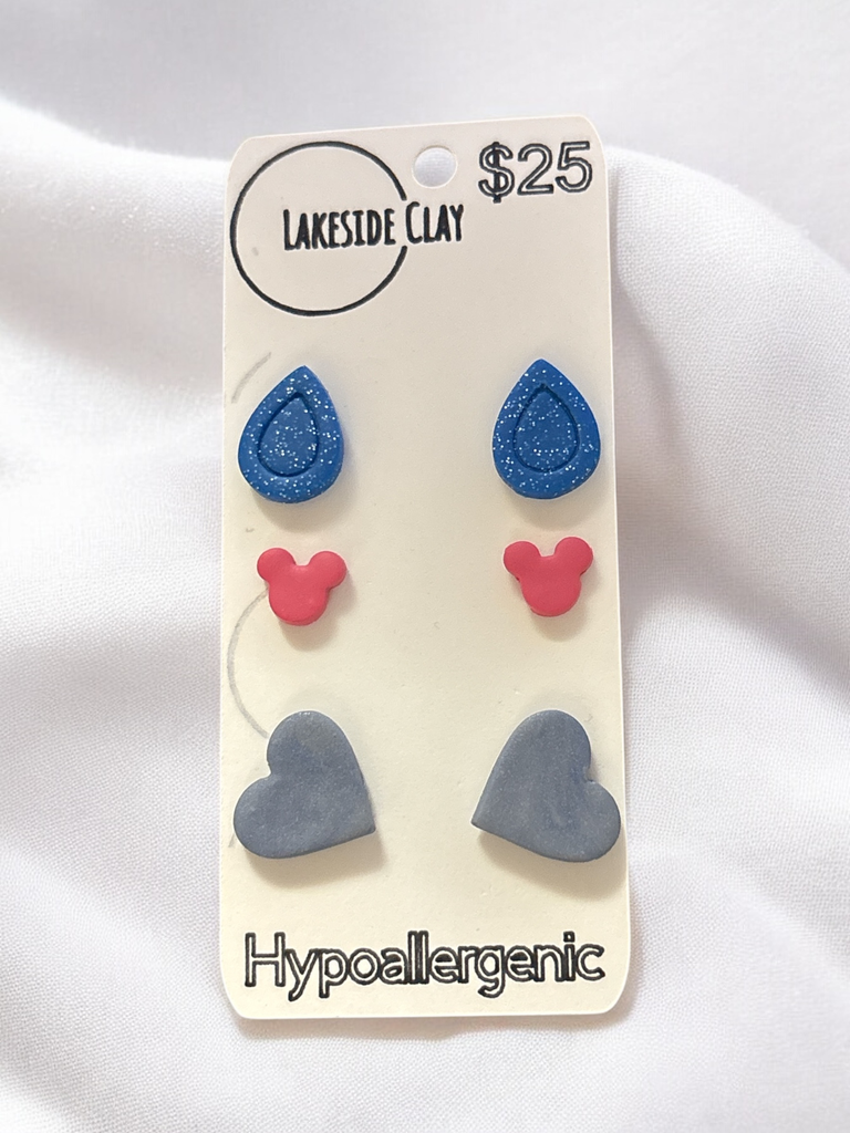 Drops, Mice, Hearts Studs