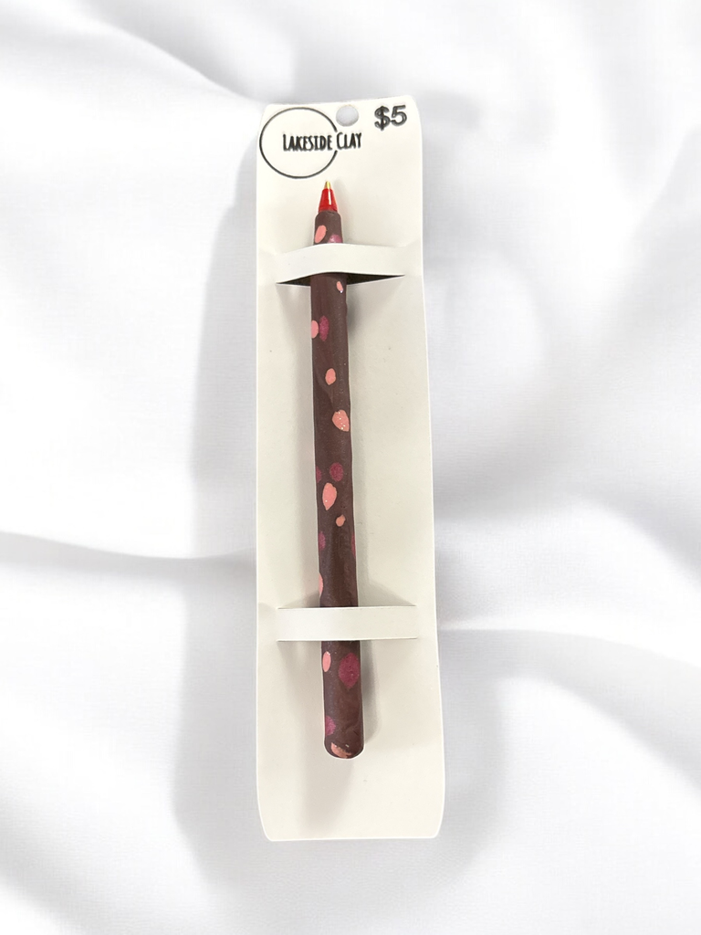 Pink & Brown Spots Pen