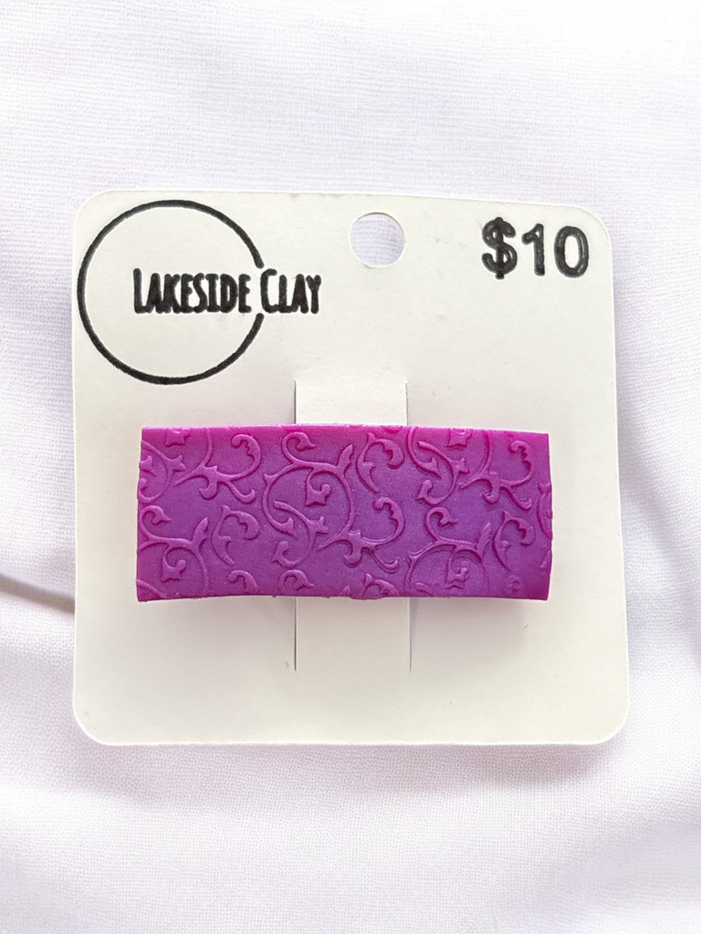 Purple Damask Barrette