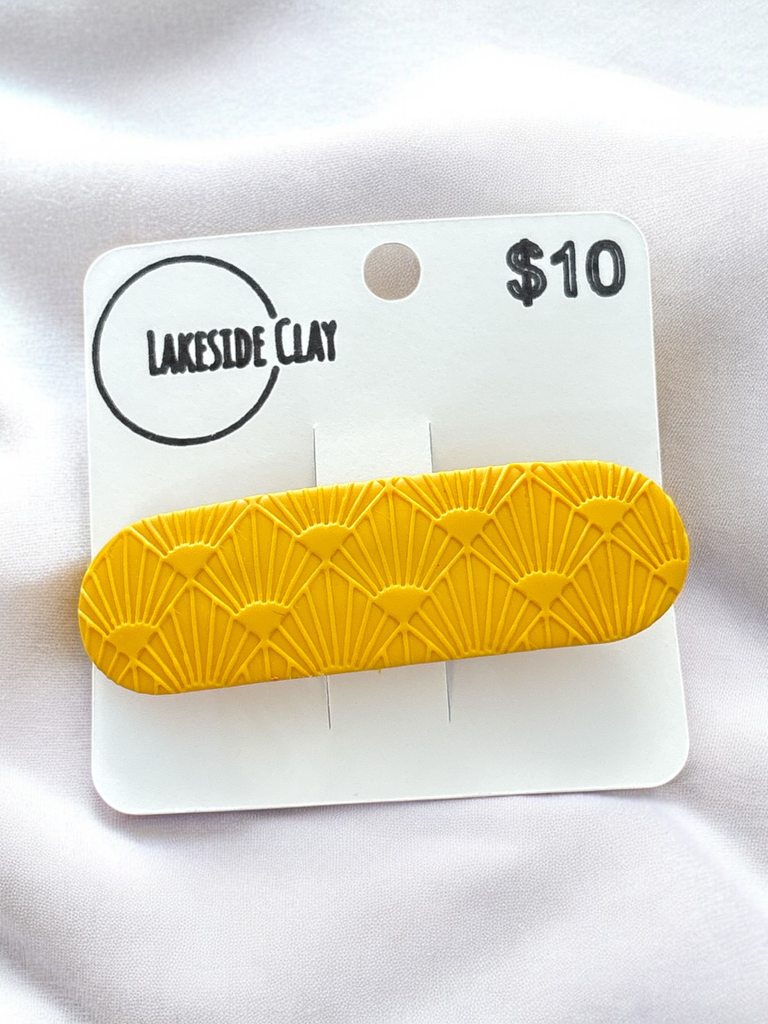 Yellow Art Deco Barrette