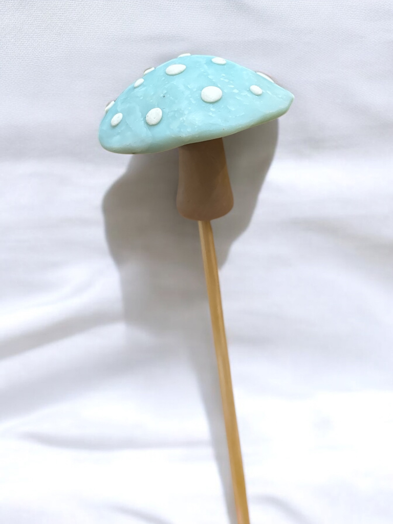 Blue Mushroom Plant Stake