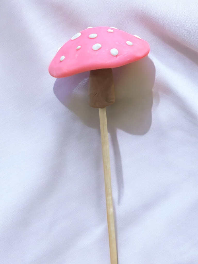 Pink Mushroom Plant Stake