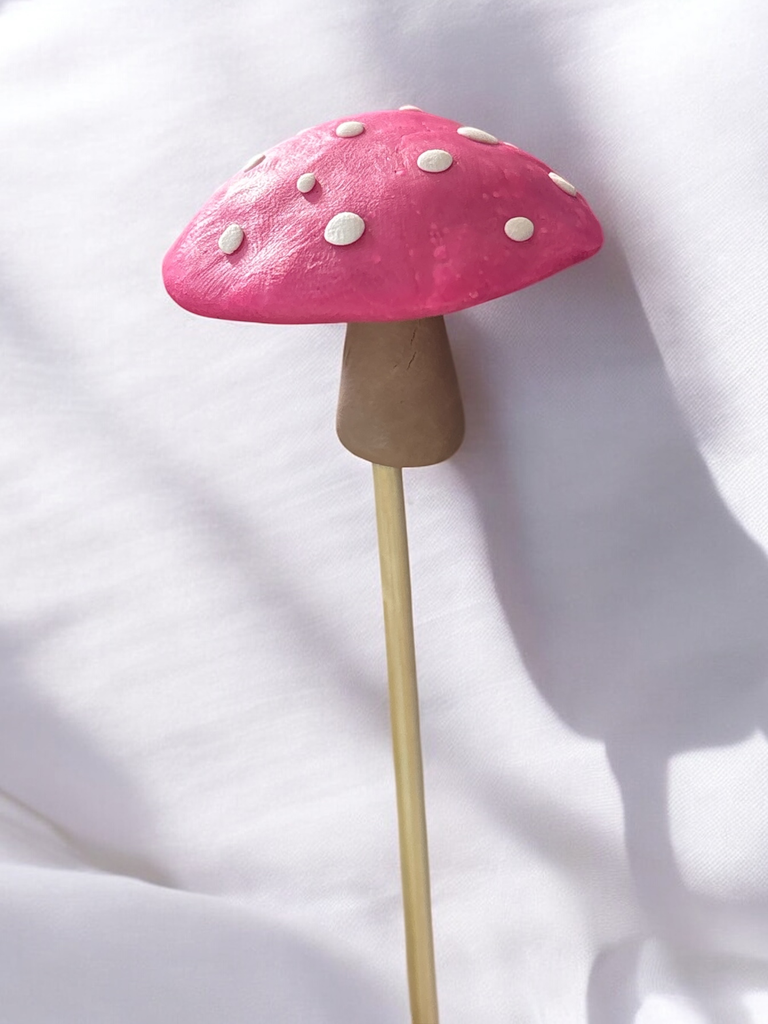 Pink Mushroom Plant Stake