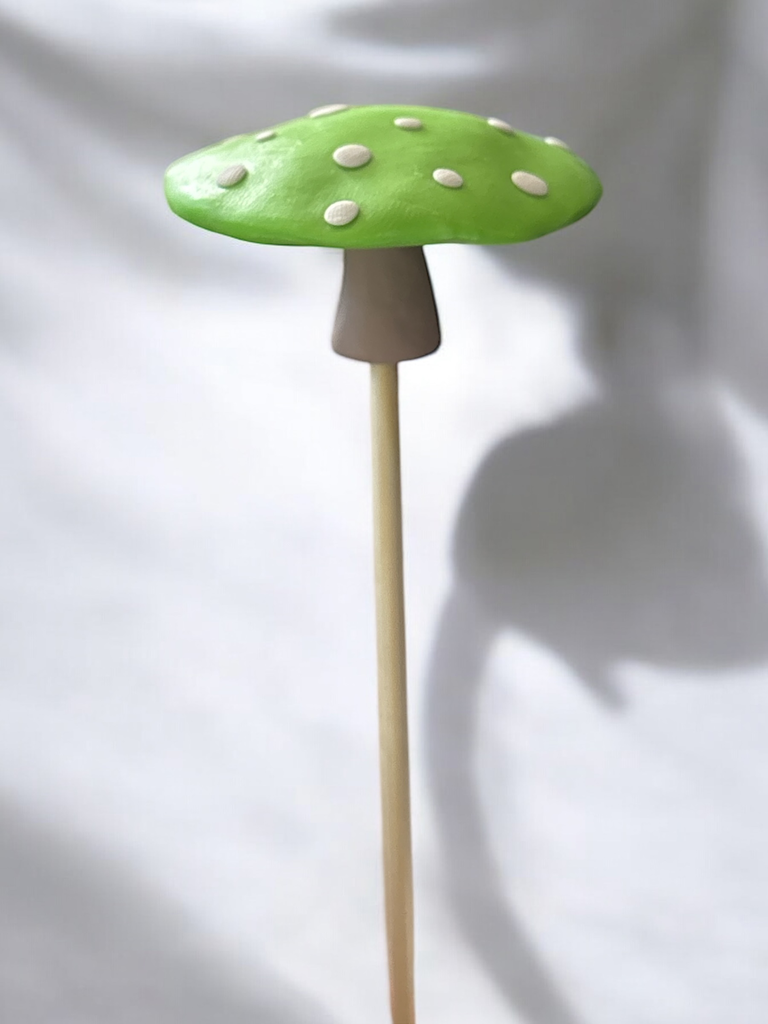 Green Mushroom Plant Stake