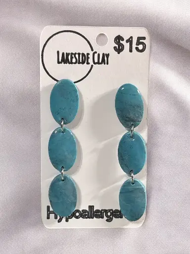 [56-4] Faux Turquoise Triple Ovals