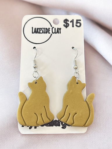 [47-61] Gold Sitting Cat Dangles