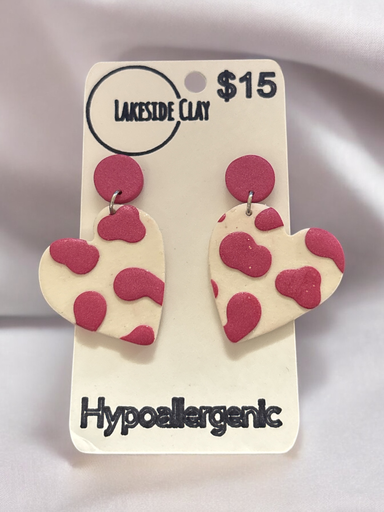 [7-5] Pink Cow Print Hearts