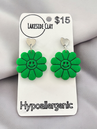 [11-15] Green Smiley Flowers