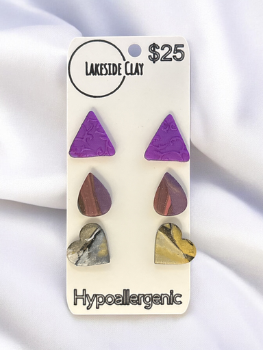 [SP-8] Triangles, Drops, Hearts Studs