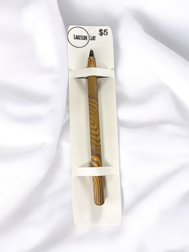 [L-72] Orange & Brown Spirals Pen