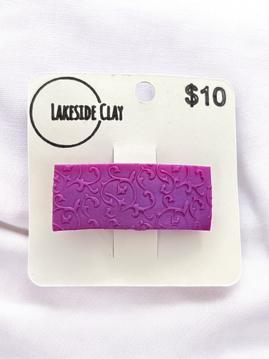 [21-7] Purple Damask Barrette