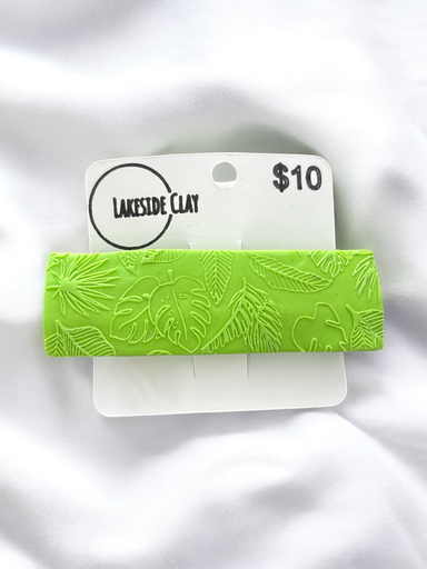 [19-2] Green Leaves Barrette