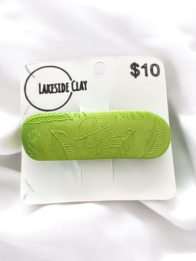 [20-27] Green Leaves Barrette