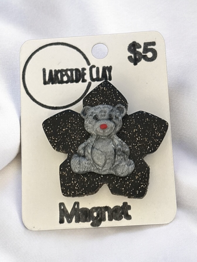 [A-2] Silver Teddy Bear Magnet